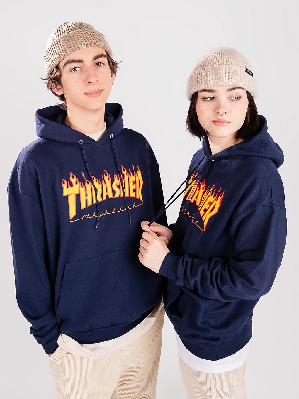 Thrasher Flame Hoodie navy